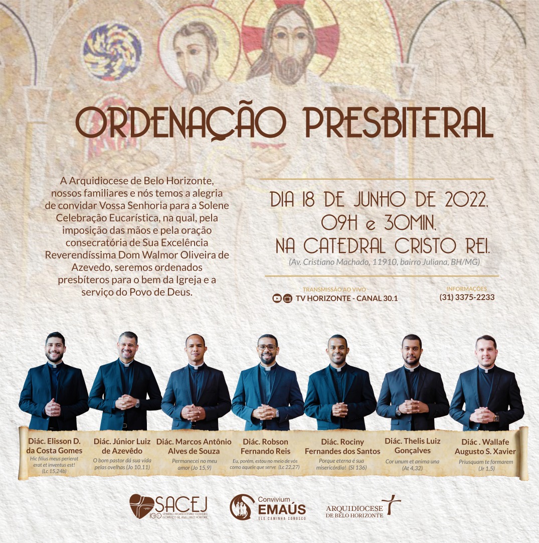 Sete diáconos transitórios serão ordenados presbíteros na Catedral Cristo Rei