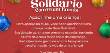 Natal solidário no Convivium Emaús: apadrinhe uma criança e ajude a espalhar amor