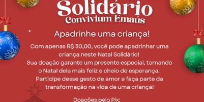 Natal solidário no Convivium Emaús: apadrinhe uma criança e ajude a espalhar amor