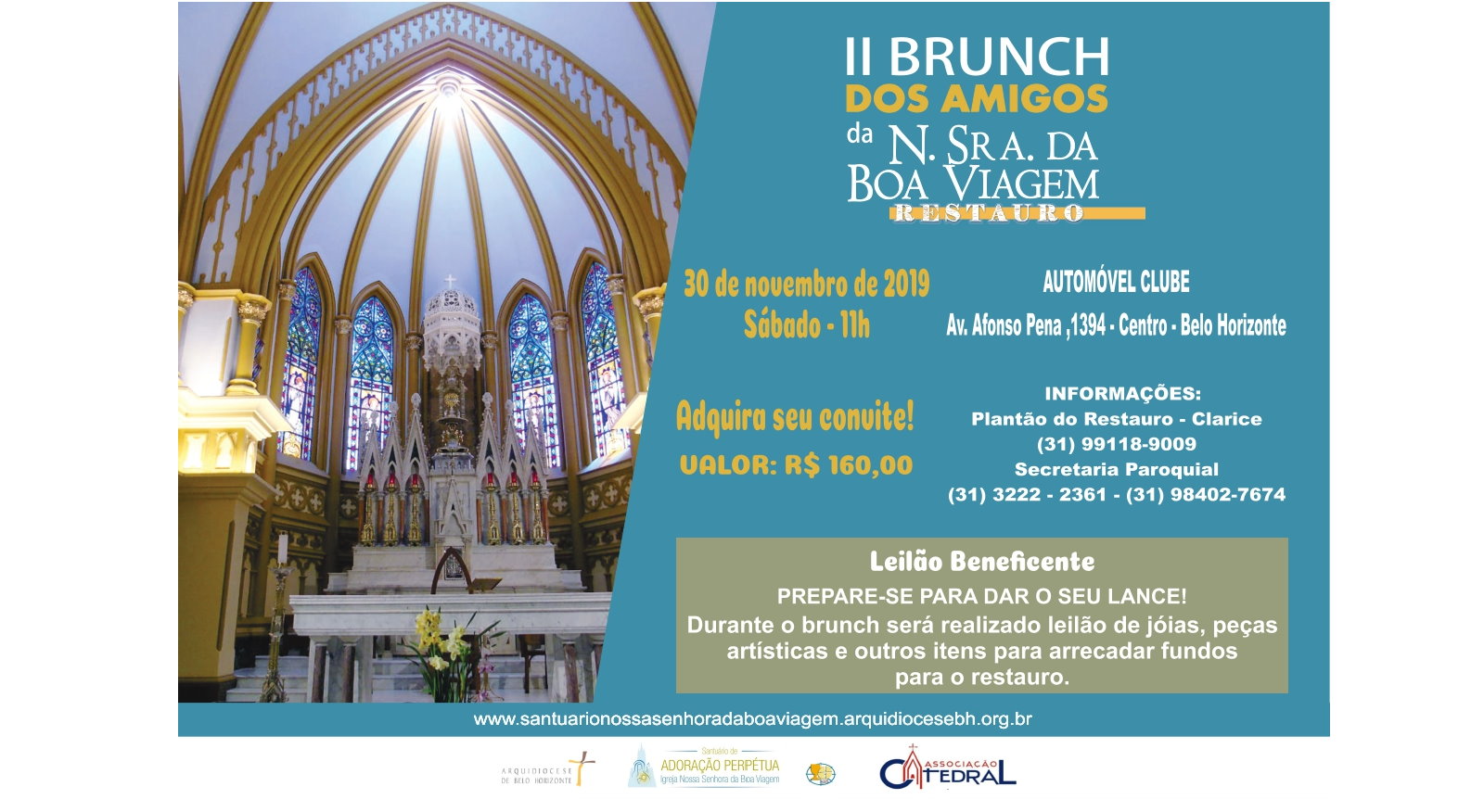 Participe do II BRUNCH dos Amigos da Boa Viagem e colabore com as obras do Restauro da igreja Nossa Senhora da Boa Viagem