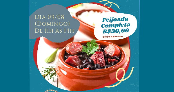 Não perca a Feijoada da Padroeira – dia 09/08 – Domingo – de 11h às 14h