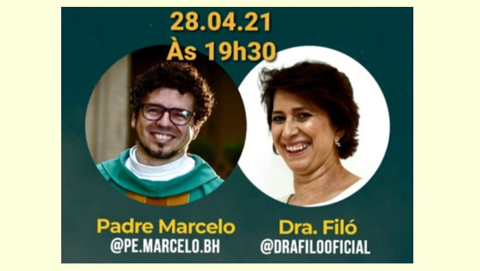 Assista a esse Bate Papo imperdível! Padre Marcelo e Dra. Filó conversam sobre a família, pandemia e Deus entre nós.