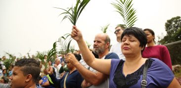 Fiéis celebram o Domingo de Ramos