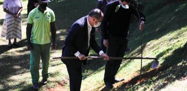 Dom Walmor planta mudas de jequitibá no território do Santuário da Padroeira de Minas