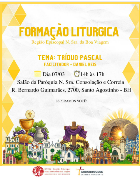 Rensb convida para Formação Litúrgica sobre o Tríduo Pascal