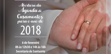 ABERTURA DA AGENDA DE CASAMENTOS: 6 DE FEVEREIRO