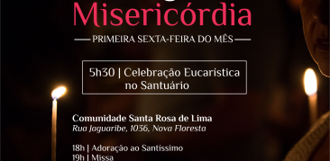 MISSA DA MISERICÓRDIA NESTA SEXTA-FEIRA 7 DE JULHO