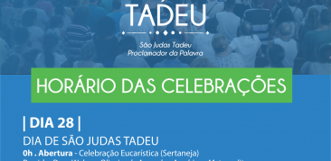 CONFIRA A PROGRAMAÇÃO DA FESTA DE SÃO JUDAS TADEU