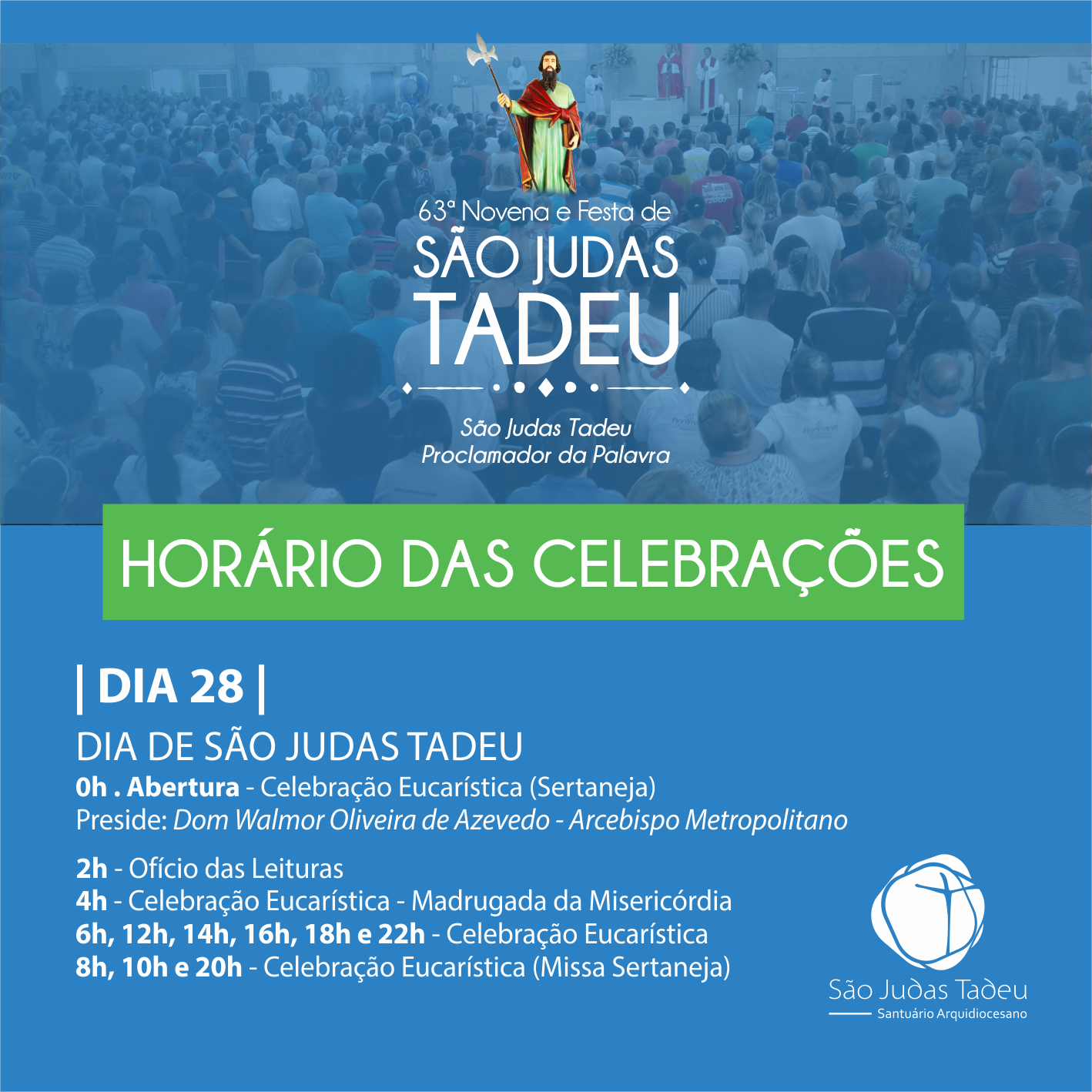 CONFIRA A PROGRAMAÇÃO DA FESTA DE SÃO JUDAS TADEU