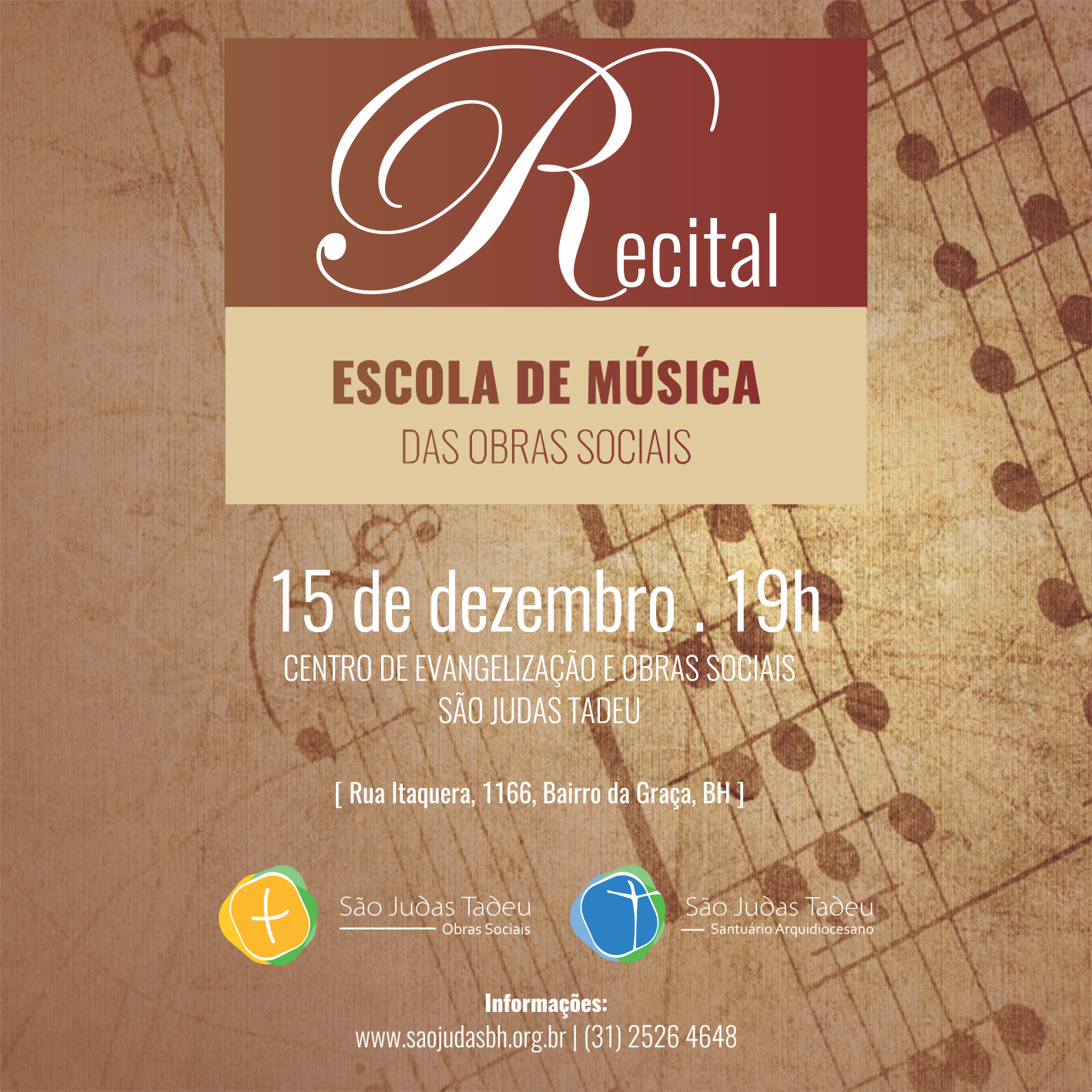 ESCOLA DE MÚSICA DAS OBRAS SOCIAIS APRESENTA RECITAL DE FIM DE ANO