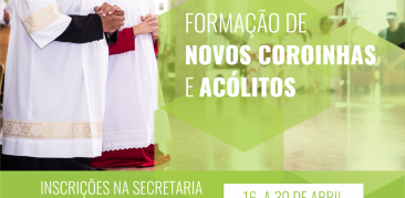 Formação de novos Coroinhas e Acólitos: inscrições na secretaria paroquial