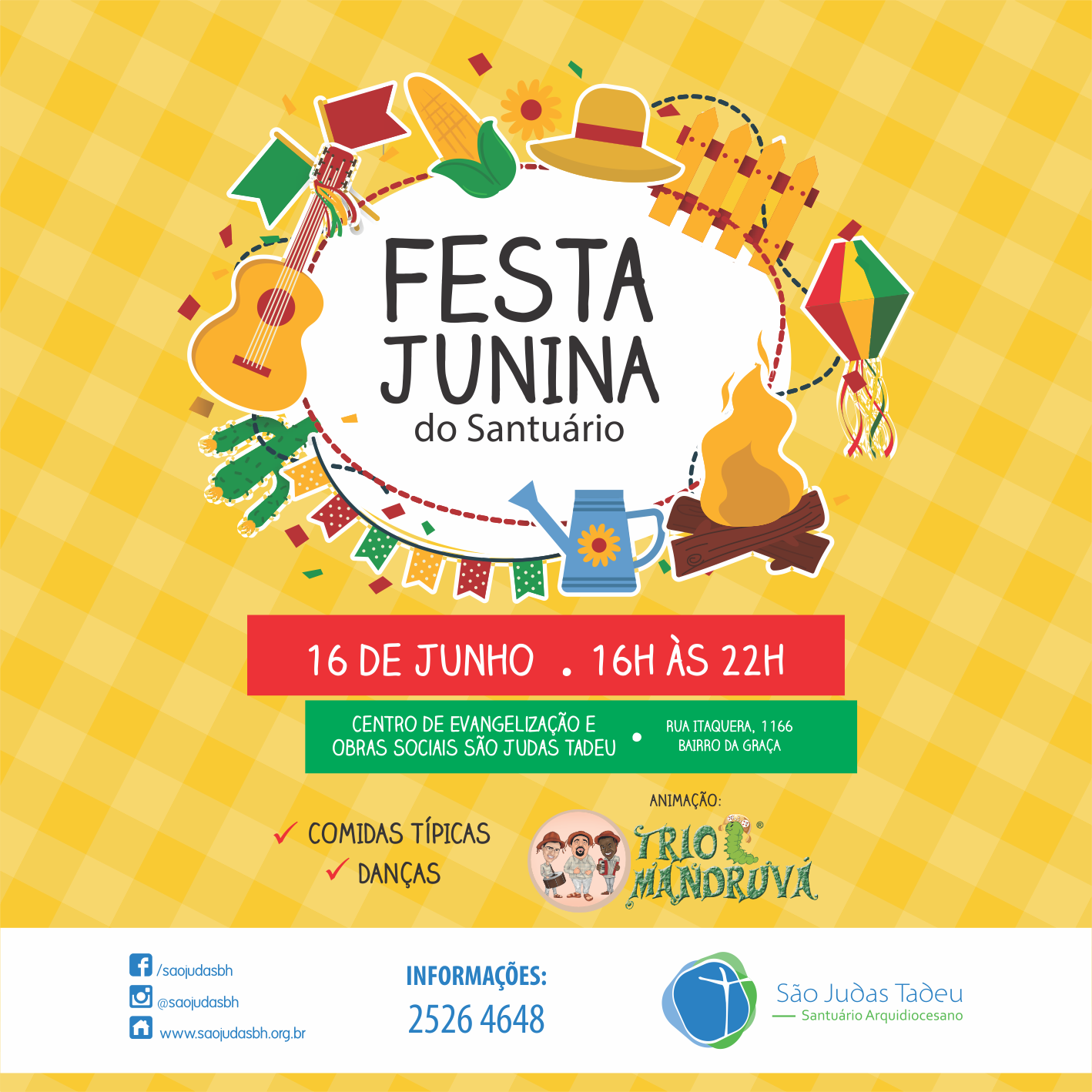 Festa Junina do Santuário: 16 de junho