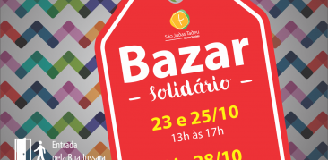 Bazar solidário: dias 23 e 25 de outubro