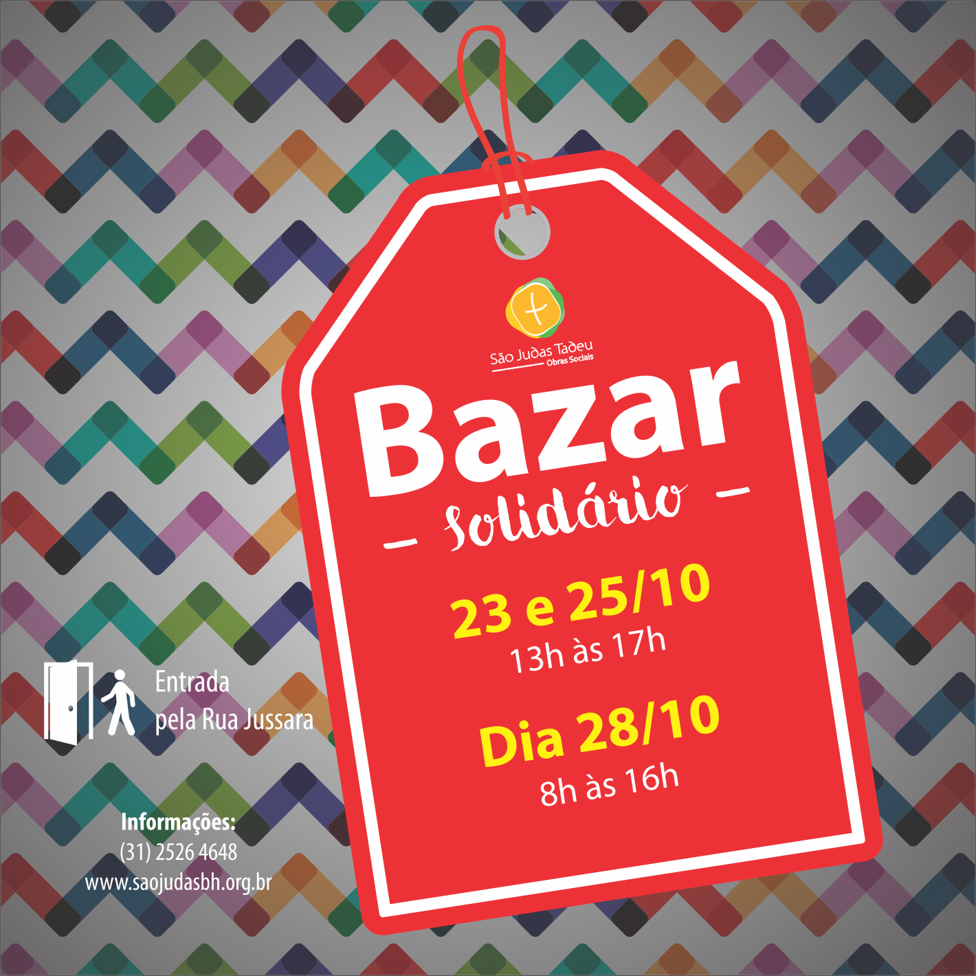 Bazar solidário: dias 23 e 25 de outubro