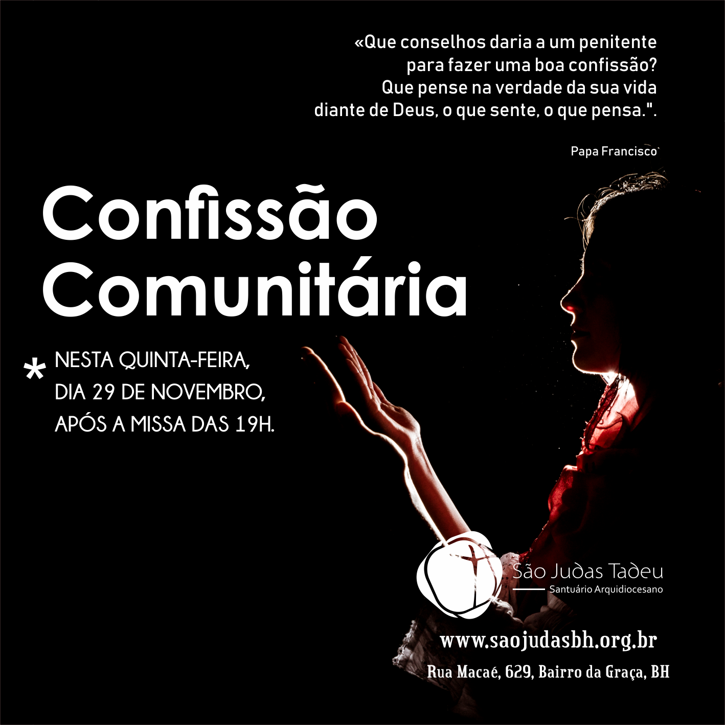 Confissão Comunitária: “Deus nos abraça quando confessamos” (Papa Francisco)