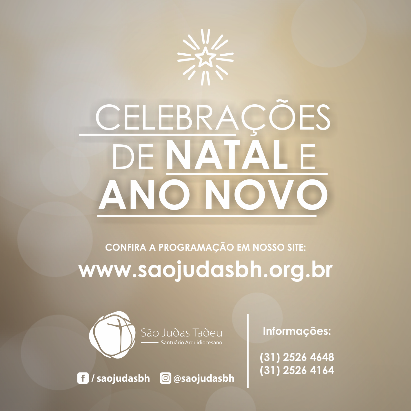 Natal do Senhor e Ano Novo têm programação especial no Santuário