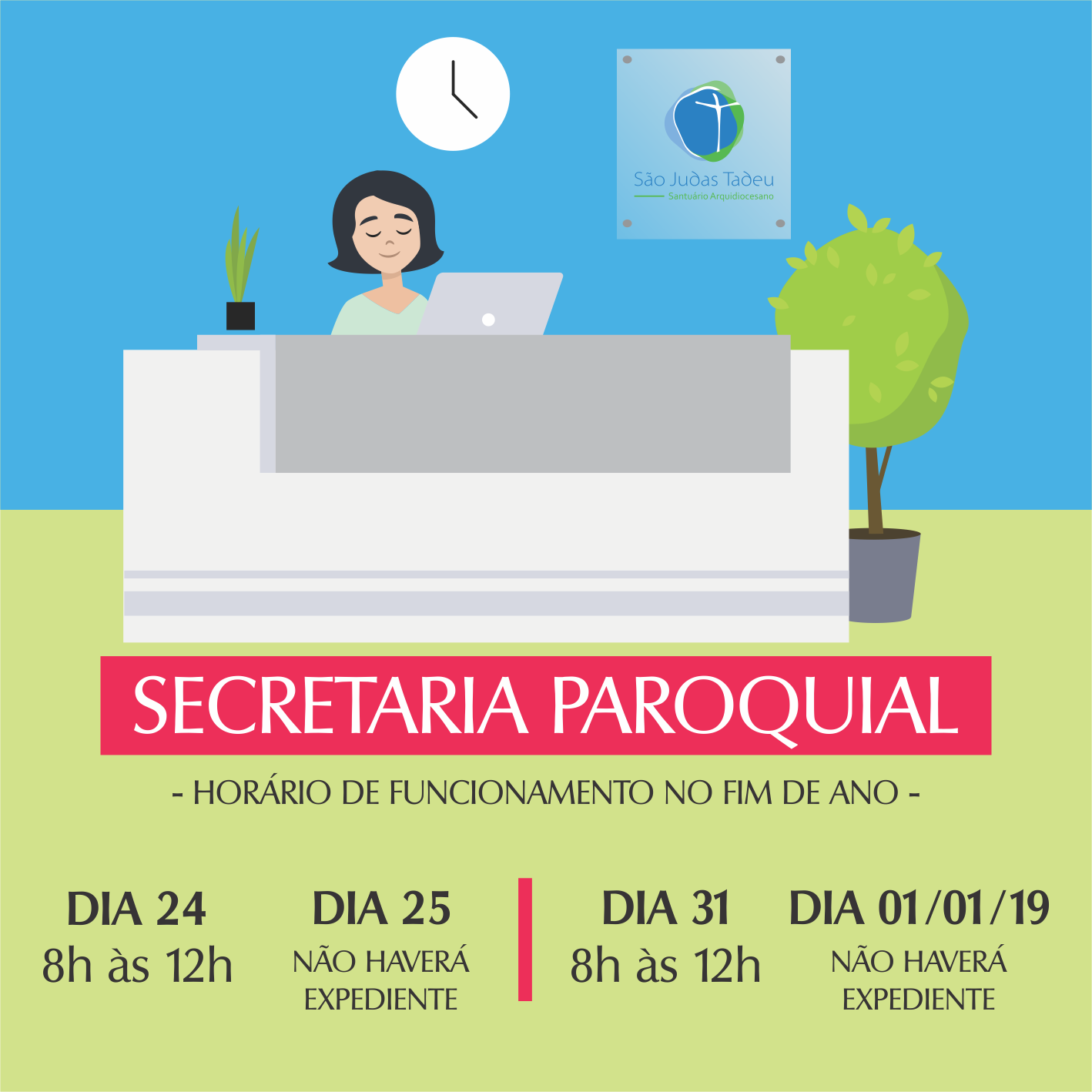 Confira o horário especial de atendimento da Secretaria, neste final de ano