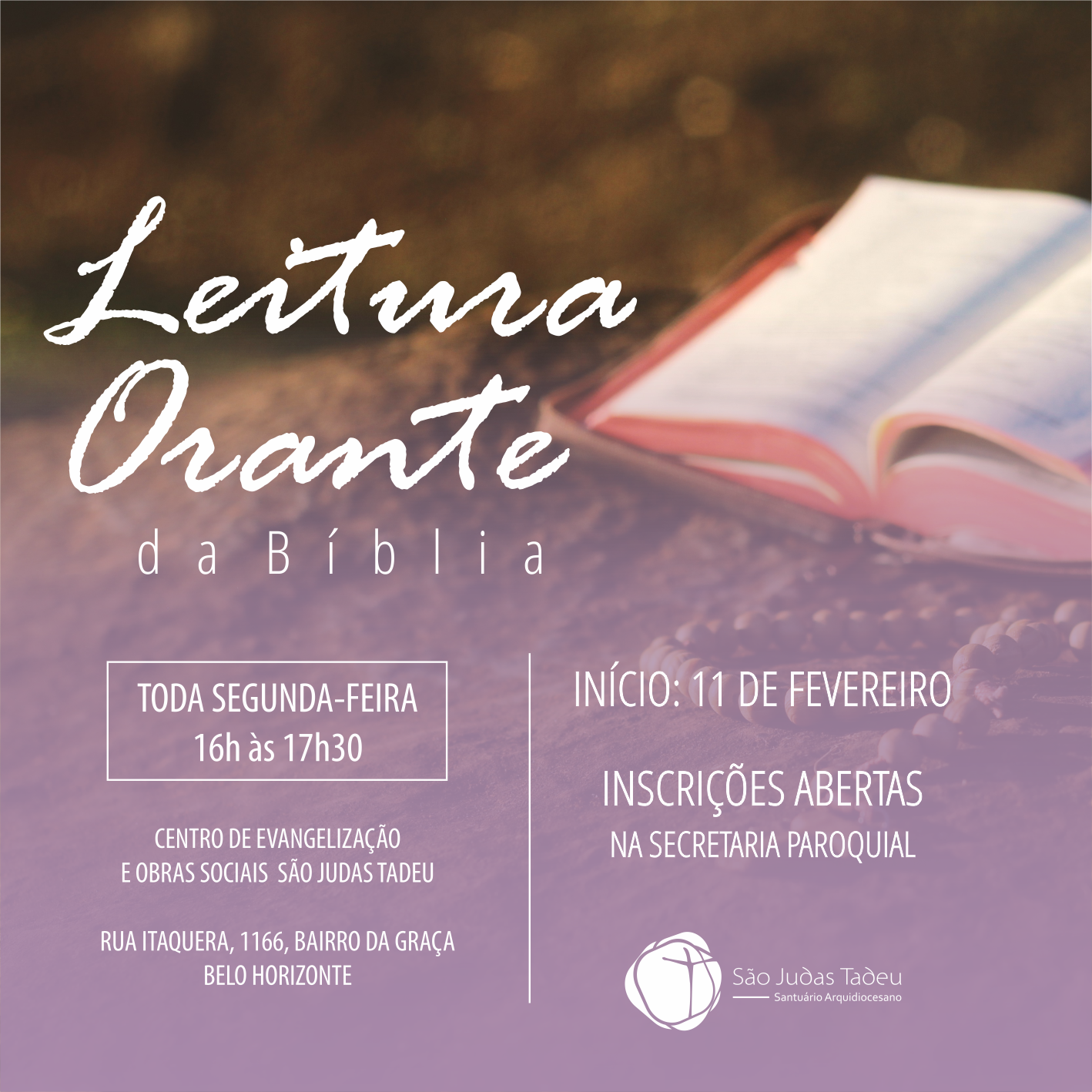 Leitura Orante da Bíblia abre inscrições para os encontros de 2019