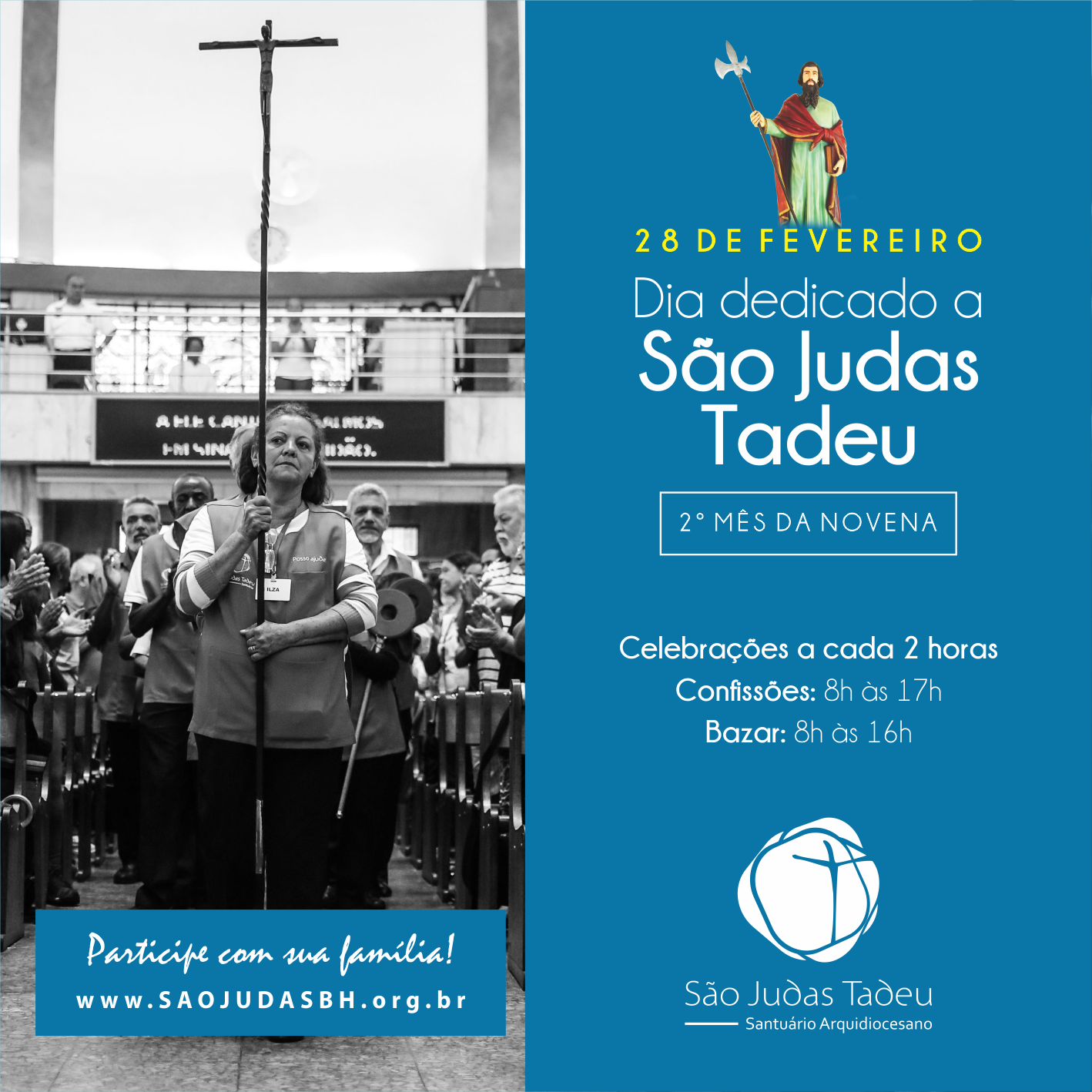 Amanhã seguimos na caminhada do segundo mês da novena de São Judas Tadeu. Participe conosco!!!