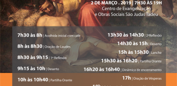 Acontece amanhã, o “Retiro de Carnaval do Santuário”. Confira a programação!!!