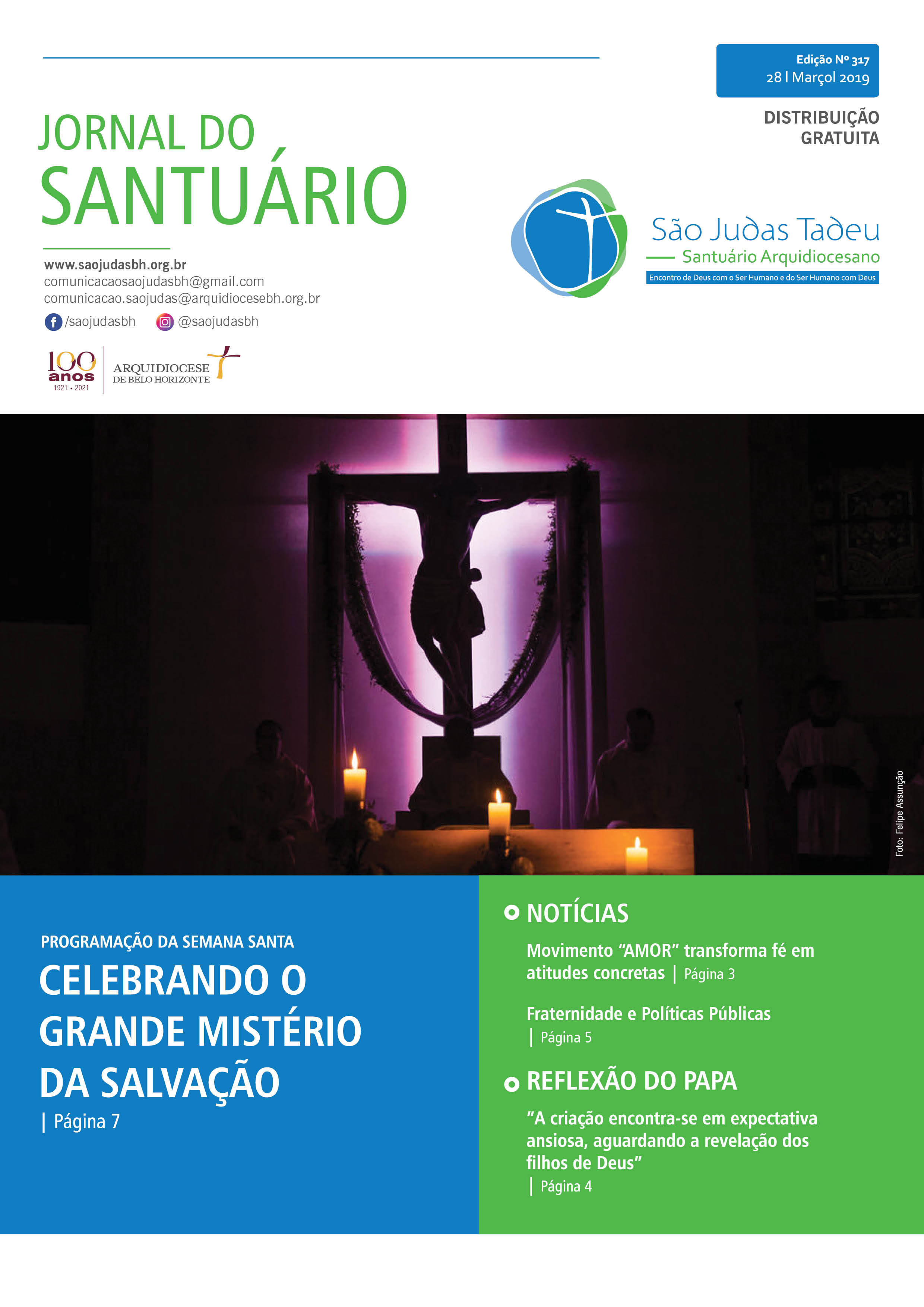 Edição de março do Jornal do Santuário mergulha no mistério da Salvação