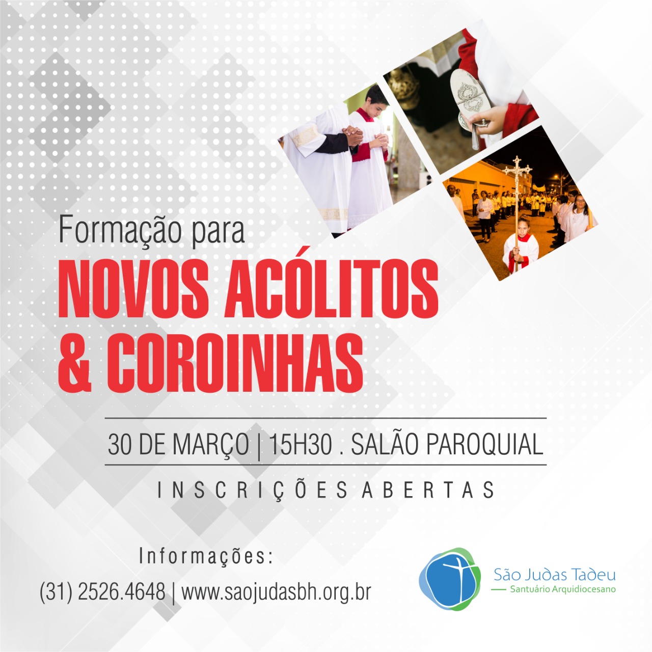 Abertas as inscrições para “Formação de Novos Acólitos e Coroinhas”