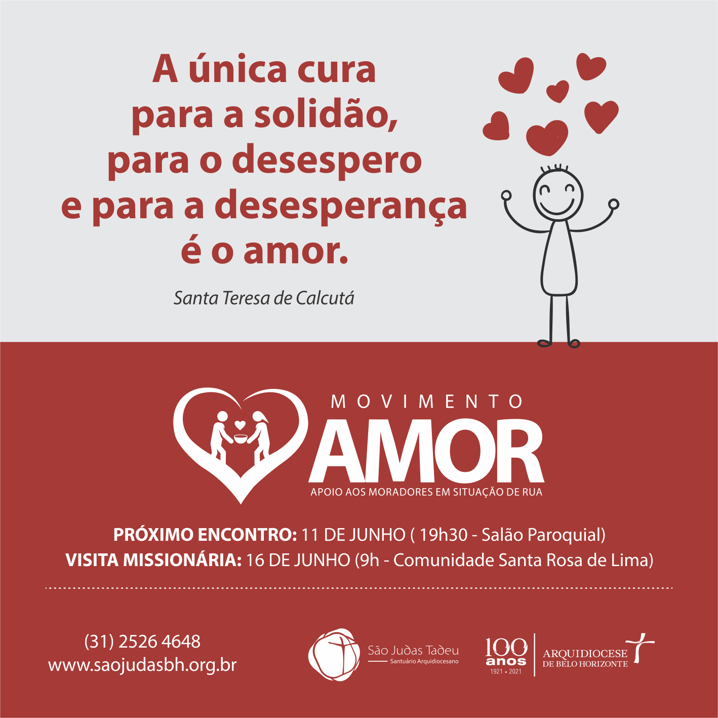 Junte-se a nós, seja um “Missionário de Amor”