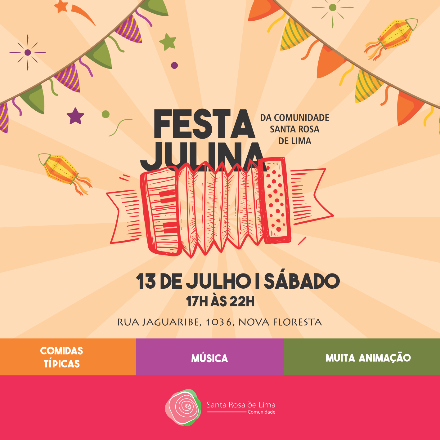 ‘Festa Julina’ da Comunidade Santa Rosa acontece no próximo sábado