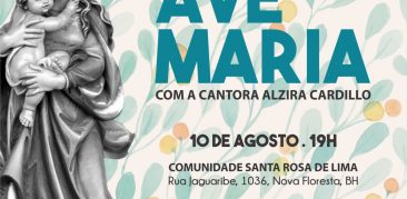 Cantora Alzira Cardillo apresenta “Recital Ave Maria” na Comunidade Santa Rosa, neste sábado