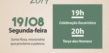 Venha participar das celebrações da Festa de Santa Rosa de Lima