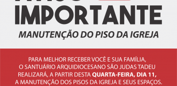 Aviso: manutenção do piso da Igreja