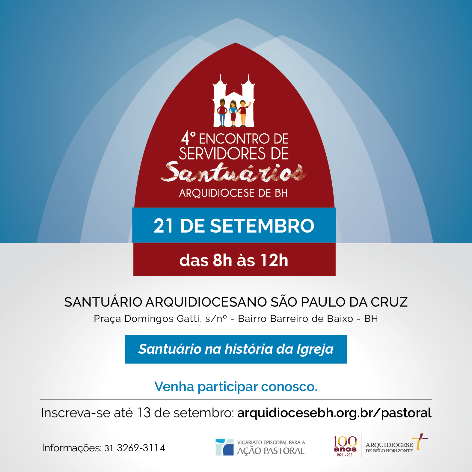 4º Encontro de Servidores de Santuários da Arquidiocese de BH – 21 de setembro