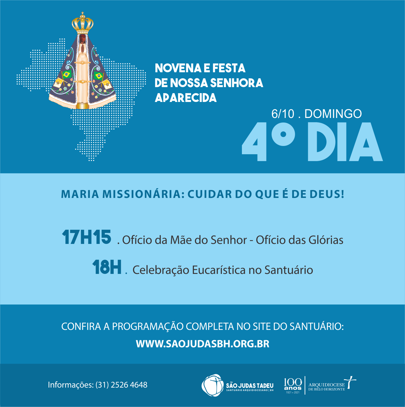 Acompanhe a programação da Novena de Aparecida, neste domingo