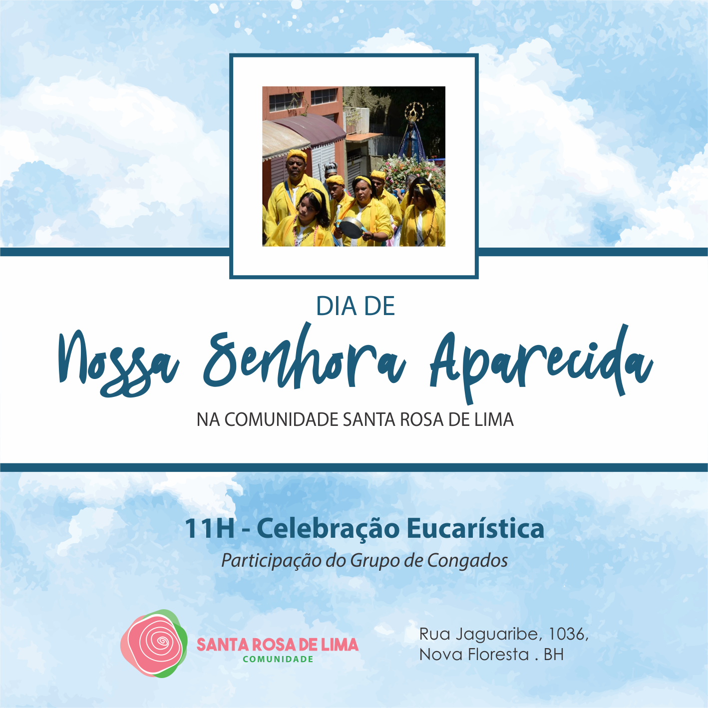 Grupo de Congado participa da Festa de Nossa Senhora Aparecida