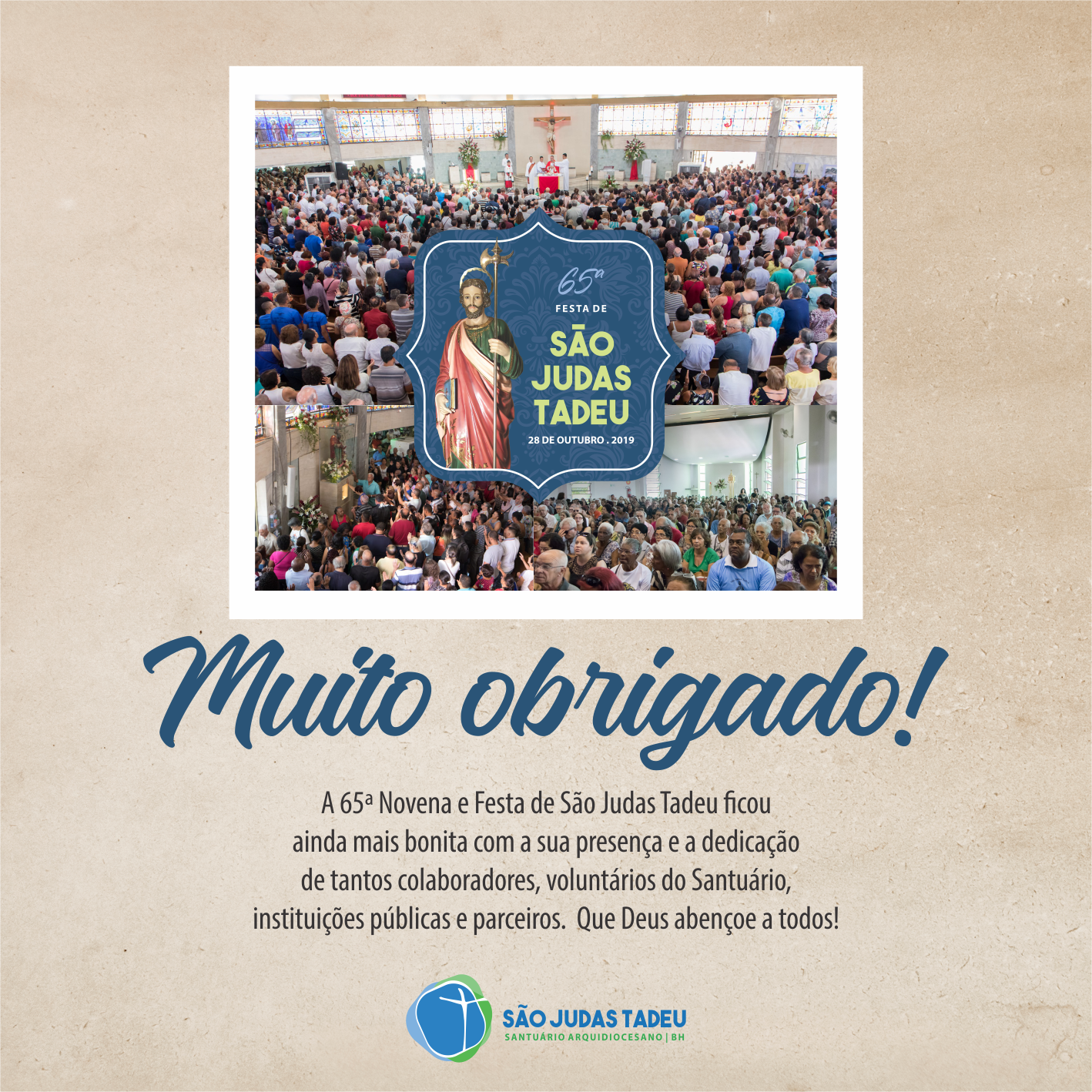 Nosso muito obrigado a todos os voluntários, parceiros, instituições e fornecedores!