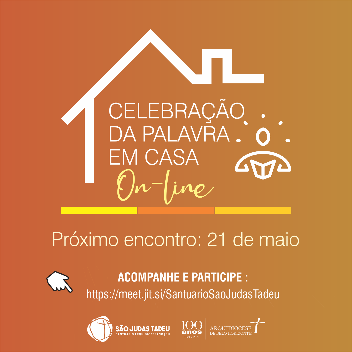 Nesta quinta-feira (21), participe conosco da “Celebração da Palavra em Casa Online”!