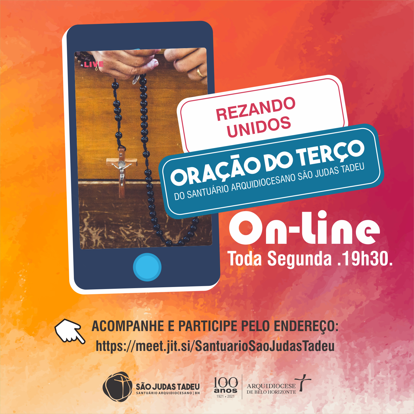 Oração do Terço em Comunidade: participe do encontro on-line