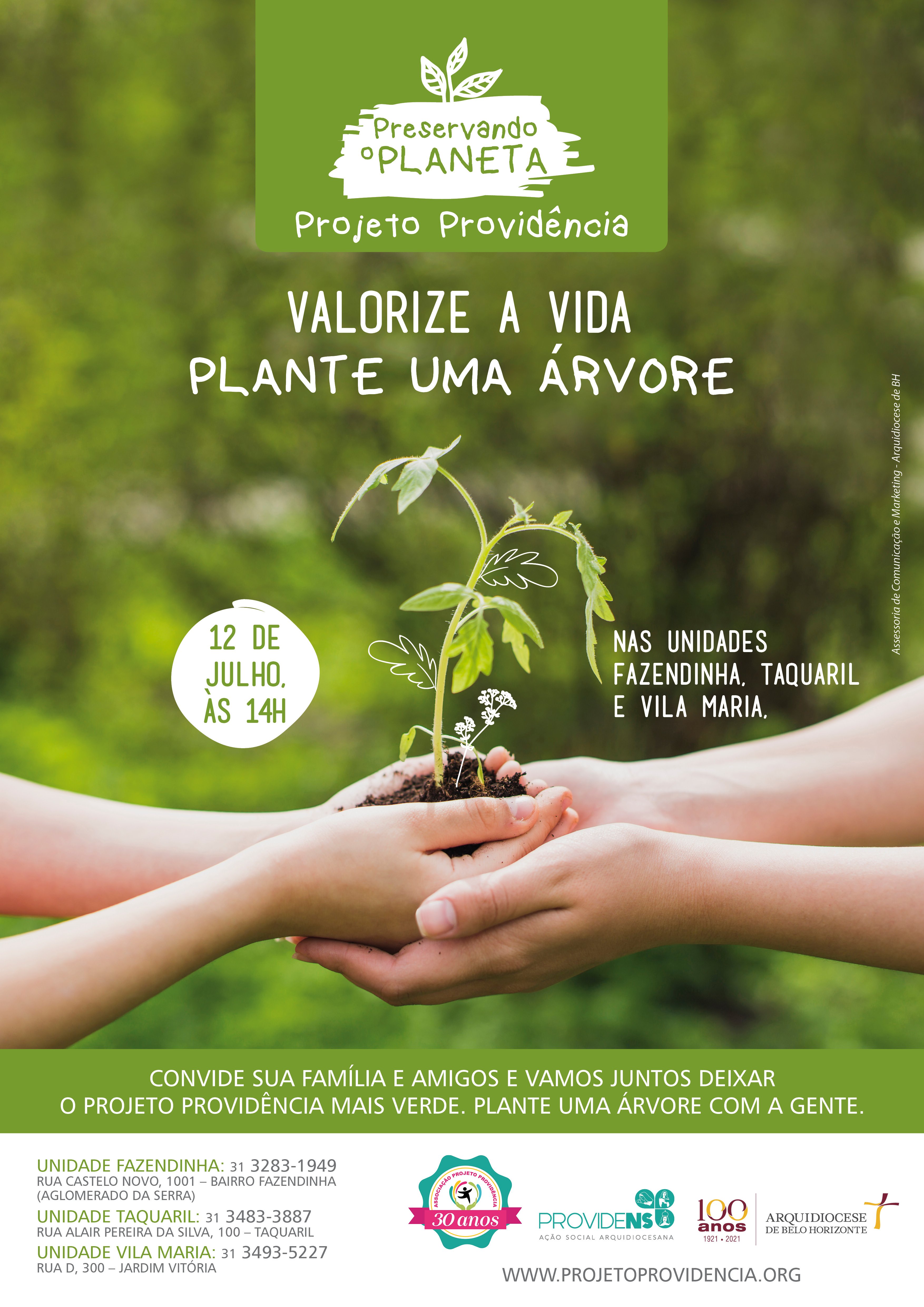 Preservando o planeta: plante uma árvore com as crianças do Projeto Providência