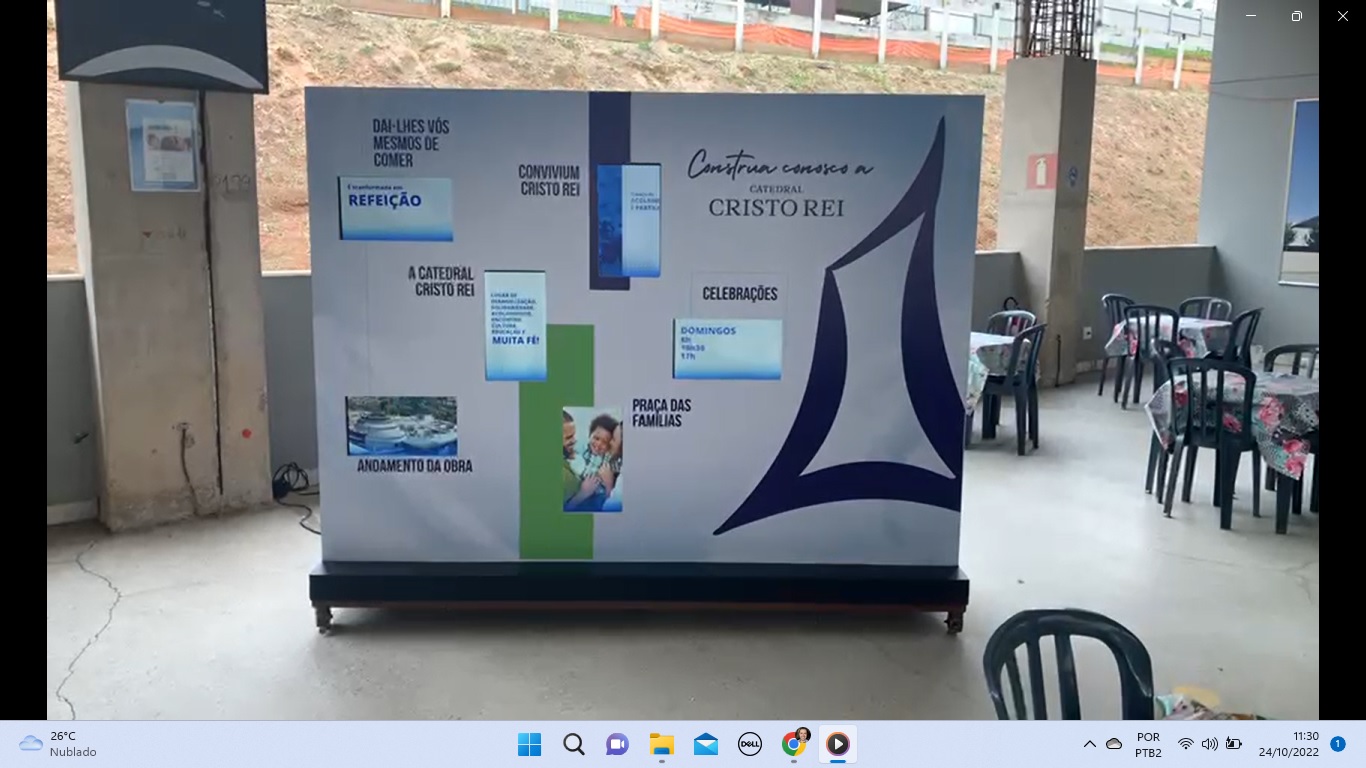 Catedral Cristo Rei ganha painel digital que informa sobre o avanço das obras