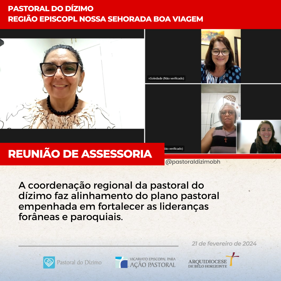 A coordenação arquidiocesana da pastoral do dízimo realiza reuniões de assessoria com as coordenações regionais.