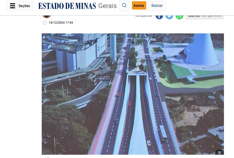 Meios de comunicação destacam trincheira que será construída na Av. Cristiano Machado