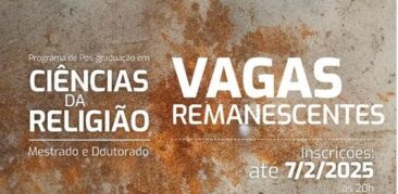 Inscrições abertas para os cursos de Pós-graduação em Ciências da Religião