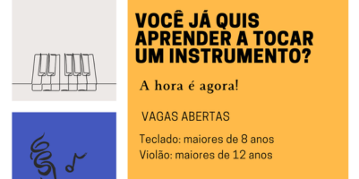 Aulas gratuitas de música na Paróquia São Tiago Maior
